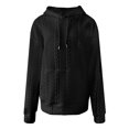 thumbnail image 4 of Vedolay Basic Sweatshirt for Women Fashion 2023 Plush Hooded Long Sleeve Pullover Sweater Zip up Jacket Black,S, 4 of 4