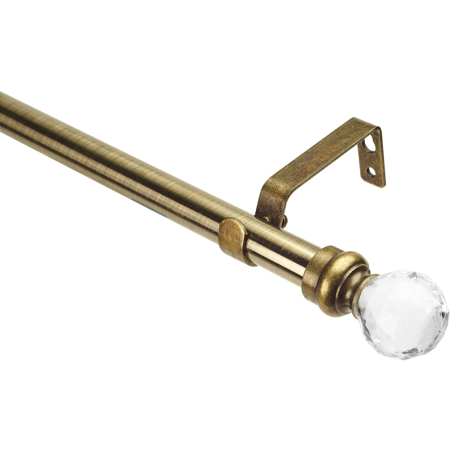 Home Details Crystal Ball Expandable Curtain Rod 24"- 48", Antique Brass - image 2 of 2