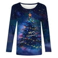 thumbnail image 4 of asdoklhq Shirts for Women Christmas Fashion Printed Loose and Comfortable Round Neck Long Sleeved T-shirt Top/shirt Multicolor L, 4 of 5