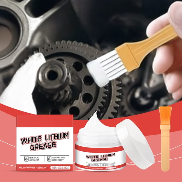 Grasa de litio blanca Lubricante multiusos Grasa de litio con cepillo para bisagras Rodamientos Engranajes y puertas de garaje Ideal para la industria automotriz