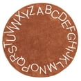 thumbnail image 2 of nuLOOM Kids Washable Round Alphabet Rug, 4' x 6', Rust, 2 of 10