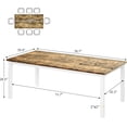 thumbnail image 3 of Industrial Dining Table for 6-8 – Large Rectangular Wooden Kitchen & Dining Room Table with Sturdy Metal Legs, Rounded Corners – Modern Workstation or Office Desk – White + Classic Color, 2m x 0.9m, 3 of 5