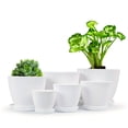 thumbnail image 2 of 6 Pack Resin Planters(3.5‑7.5in), Modern Stackable, Weather & Fade Resistant, Vibrant Indoor Home Decor, 2 of 15