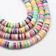thumbnail image 1 of Cuentas de arcilla polimérica hechas a mano y respetuosas con el medio ambiente, cuentas redondas planas Heishi de colores mezclados, 6 x 1 mm, agujero: 2 mm, aproximadamente 380, 1 of 2