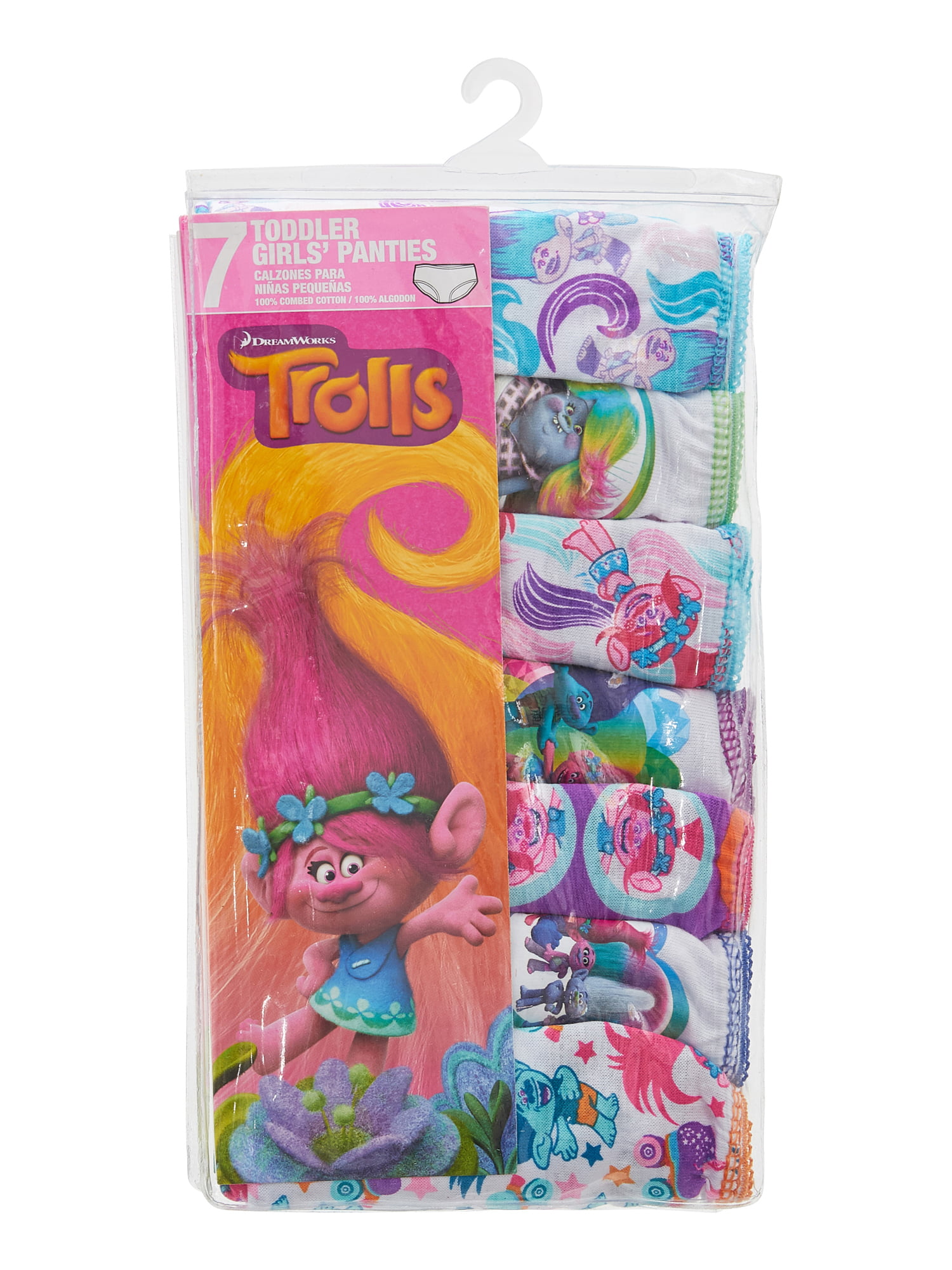 Trolls Toddler Girl Briefs Underwear, 7-Pack, Sizes 2T-4T