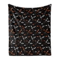 thumbnail image 1 of Space Soft Flannel Fleece Blanket, Cartoon Doodle Spacecraft Traveling to the Universe Cosmos UFOs Aliens Stars, Cozy Plush for Indoor and Outdoor Use, 60" x 80", Black Orange White, by Ambesonne, 1 of 6