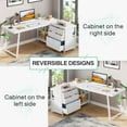 thumbnail image 5 of Tribesigns 53-Inch L-Shaped Desk with 3 Drawers and Storage Shelves for Home Office, White, 5 of 5