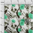 thumbnail image 1 of oneOone Polyester Lycra Green Fabric Geometric & Rose Floral Fabric For Sewing Printed Craft Fabric By The Yard 56 Inch Wide, 1 of 4