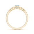thumbnail image 2 of Angara Natural 0.6 Ct. Aquamarine with Diamond Vintage Inspired Ring in 14K Yellow Gold for Women (Ring Size: 12), 2 of 9