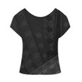 thumbnail image 4 of Hot Sale!Uooqdmx Blouses pour Femmes, Chemises à Manches Courtes pour Femmes, Hauts Décontractés pour Femmes, Hauts d'Été à Manches Courtes Col Rond Tunique Mignonne Tendance, Hauts de Sortie pour Femmes, Gris m, 4 of 4