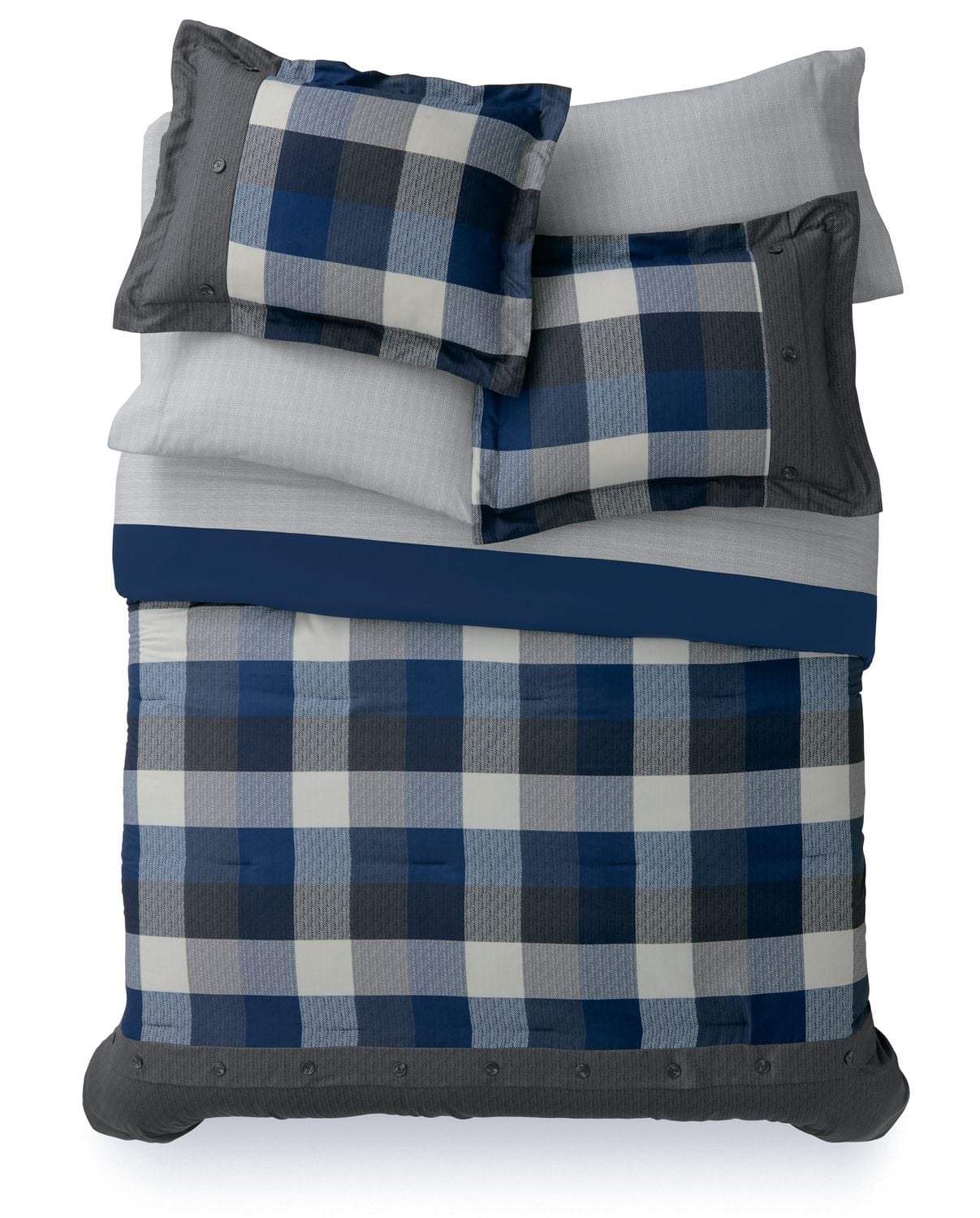 Mainstays Blue Ridge Plaid 7 Piece Bed-in-a-bag