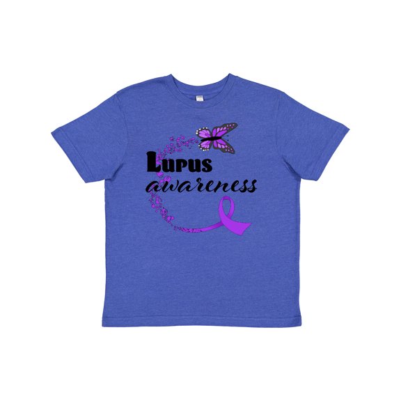 Inktastic Lupus Awareness butterfly ribbon Youth T-Shirt