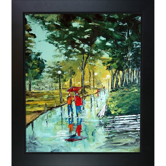 Walking under rain with New Age Black Frame 20"X24"
