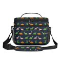 thumbnail image 2 of Dinosaur and Silhouette Navy Blue Insulated Lunch Box for Women Men, Medium Leakproof Cooler Bag with Adjustable Strap, 10"x6.7"x8", 2 of 6