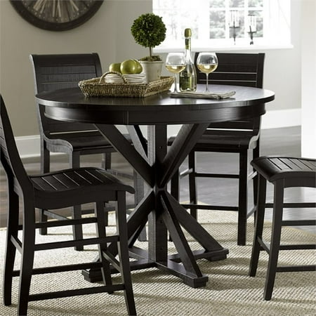 Progressive Willow 48" Round Counter Height Dining Table in Black ...