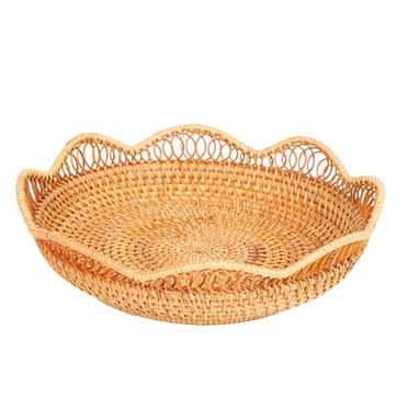 ACDANC Fruit Basket Rattan Round Small Baskets for Organizing Natural Woven Wicker Baskets