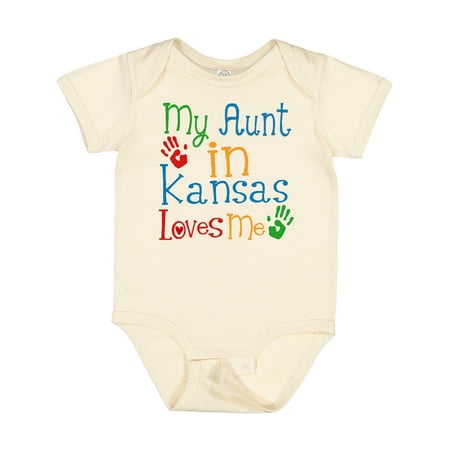 

Inktastic My Aunt in Kansas Loves Me Gift Baby Boy or Baby Girl Bodysuit