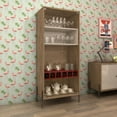 thumbnail image 2 of Manhattan Comfort Joy 8-Bottle Wine Cabinet with 4 Shelves in Red and Off White, 2 of 10