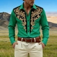 thumbnail image 2 of LIIPEE Men Shirts Carnival Party Fashion Graphic Printed Long Sleeve Lapel Button Down Shirt Casual Tops Male Comfortable Breathable Soft Western Cowboy Shirts,M, 2 of 4