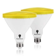 2 Pack Par38 Amber Yellow LED Bug Light Bulb E26 Flood Light Bulb - 10W 100W Equivalent, Warm Bug-Free Lighting for Home, Porch, Yard, Indoor Outdoor, Patio, Holiday, Party Bulb, Insect Repellent