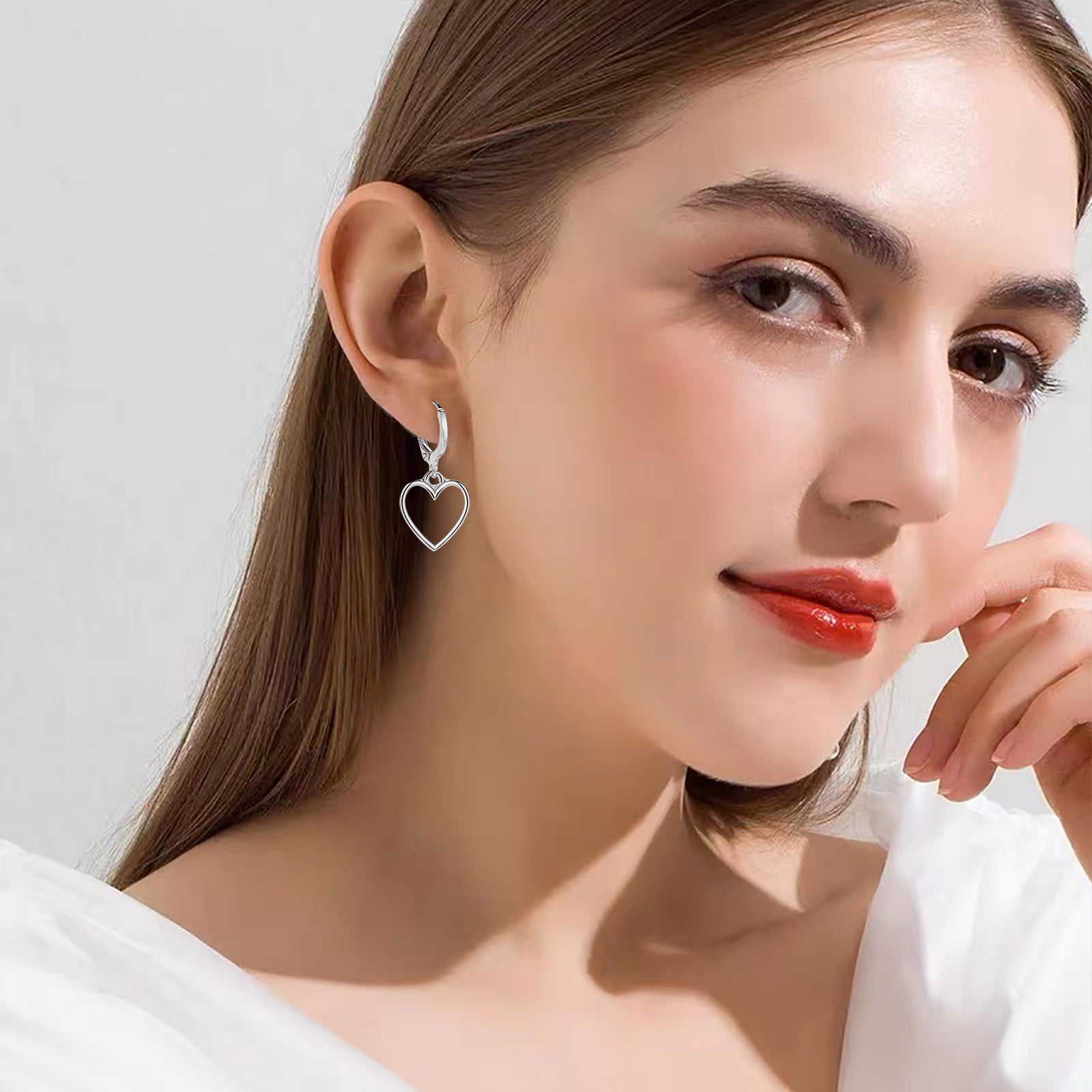 Heiheiup Simple Hollow Heart Earrings For Teen Girls Minimalist Piercing  Studs Trendy Earrings Valentines Earrings 