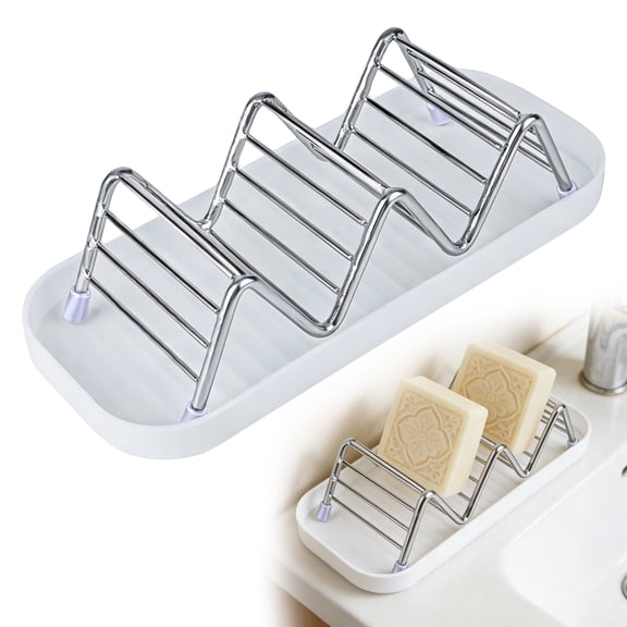 Soap Bar Holder with Drain Tray, EEEkit Soap Dish Rack Stainless Steel , Self-Draining Soap Tray for Bathroom, Kitchen