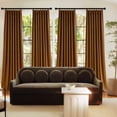 thumbnail image 2 of NICETOWN Gold Brown Velvet Blackout Curtains 96 Inch Long, Pinch Pleat Luxury Thermal Insulated Velvet Drapes, Energy Saving Room Darkening Window Panels for Bedroom Living Room, W40 x L96, 2 Panels, 2 of 9
