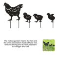 thumbnail image 2 of Yuarrent 4 Uds. De decoración hueca de Metal para jardín, gallina, pollo, estilo Retro negro, patio creativo, familia de pollos, jardín, césped, Decoración del hogar Yuarrent HA017482-00, 2 of 6
