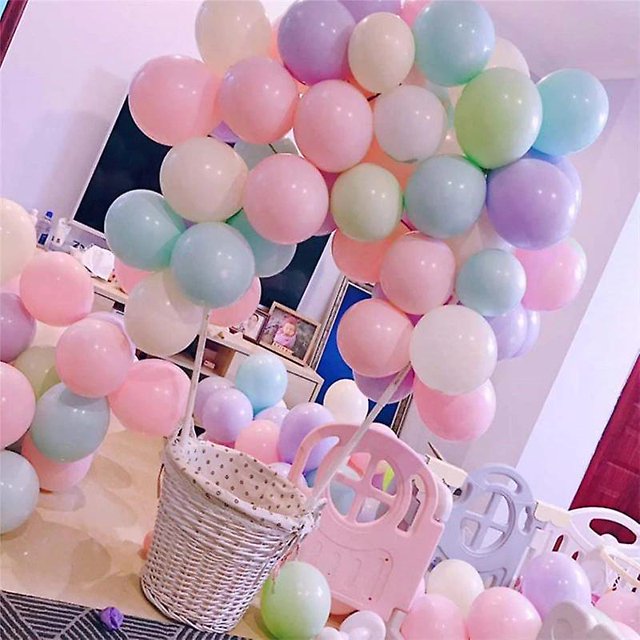 50 piezas de globos de macarrón ShuxiuWang 10 pulgadas decoraciones para fiesta de cumpleaños y bodas