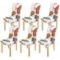thumbnail image 1 of RYLABLUE Redyellow and Black Lizard Pattern Stretch Chair Cover Protector Seat Slipcover for Dining Room Hotel Wedding Party Set of 6, 1 of 5