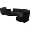 thumbnail image 3 of Maklaine Contemporary Black Boucle Fabric 8pc. Modular Sectional, 3 of 13