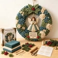 thumbnail image 7 of Clearance! Christmas Fabric Wreath DIY Kit for Adults & Beginners, Handmade 3D Poke Wreath DIY Kit Holiday Gift for Home Hanging Decor (Angel), 7 of 7