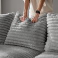thumbnail image 3 of 102.4 " Modern Sectional Sofa Couch,Convertible Sofa Plush Corduroy 4-Seat Upholstered Sofa with Soft Pillows for Living Room Bedroom,Grey, 3 of 7