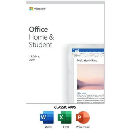 Microsoft Office Home and Student 2019 | 1 device, Windows 10 PC/Mac Key (Best Email Program For Windows 10)