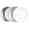 thumbnail image 6 of Colors Life 16pc Dinnerware Set - Stoneware Coupe Dishes, 4 Colors - Grey, Beige & White - Service for 4, Dishwasher & Microwave Safe, 6 of 7