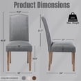 thumbnail image 3 of Snugway Dining Chair Grey Upholstered Parson Chair with Nailhead Trim, Set of 2, 3 of 9