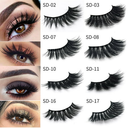 2 Pairs 3D Mink False Eyelashes Wispy Cross Long Thick Soft Fake Eye Lashes best (Best Red Cherry Lashes Review)