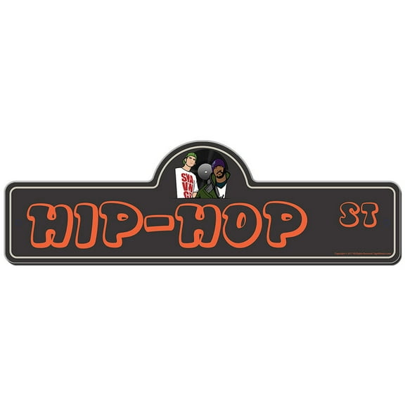 Hip Hop Street Sign | Indoor/Outdoor | Funny Home Décor for Garages, Living Rooms, Bedroom, Offices | SignMission personalized gift