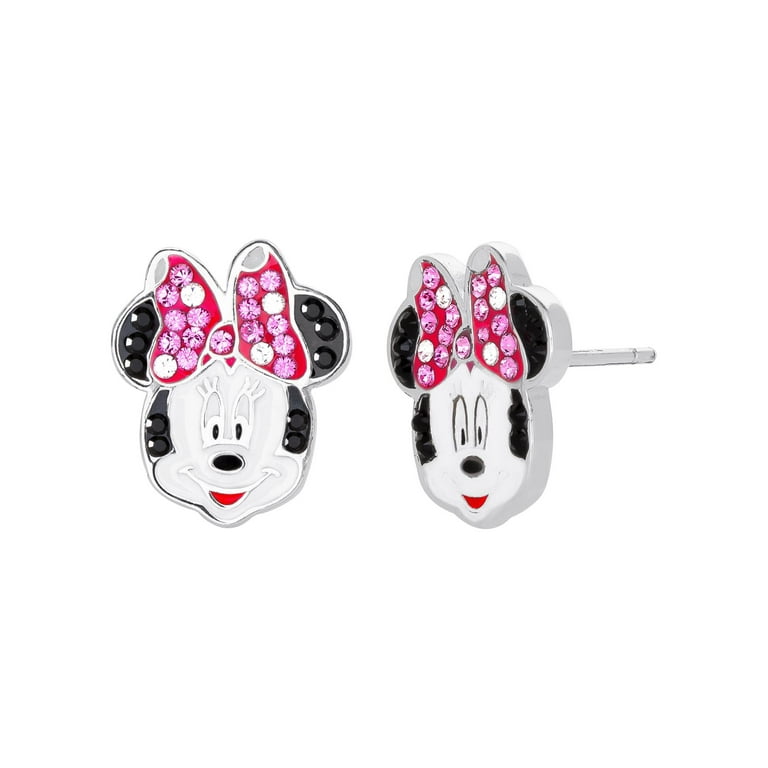 Sterling Silver Minnie Mouse Stud Earrings
