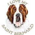 thumbnail image 2 of CafePress - I Love My St Bernard -  Round Wood Ornament 4", 2 of 2