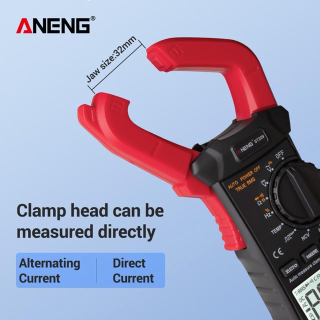 ANENG ST209 Digital Pinza amperimétrica AC/DC Voltaje Corriente Probador Amperímetro Voltímetro