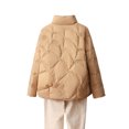 thumbnail image 4 of GigrtiJin Women Puffer Jacket Solid Color Quilted Button Down Long Sleeve Down Coat Casual Comfy Outcoat, 4 of 6