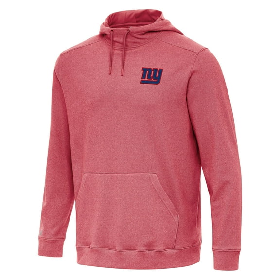 Men's Antigua Heather Red New York Giants Cloud Pullover Hoodie