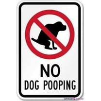 Street Sign Warning Plaque No Dog Poop with Dog Poop Symbol Metal Tin Sign Wall Art Decor Safety Warning Signs for Outdoor & Indoor Office Sign 8 X 12 Inch