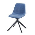 thumbnail image 6 of LeisureMod Markley Modern Dining Chair – Leather Upholstered, 360° Swivel, Ergonomic Design, Powder-Coated Iron Legs – Ideal for Home, Kitchen, Restaurants, and Cafes in Blue, 6 of 13