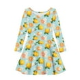 thumbnail image 4 of DISNIMO Flower Lemon Dress for Girls 11-12 Casual Long Sleeve Dress for Girls Floral Dress Fall Midi Dress Girl Twirly Dress Teen Swing Dress Children Long Sleeve Dress Kid School Dresses for Girls, 4 of 6