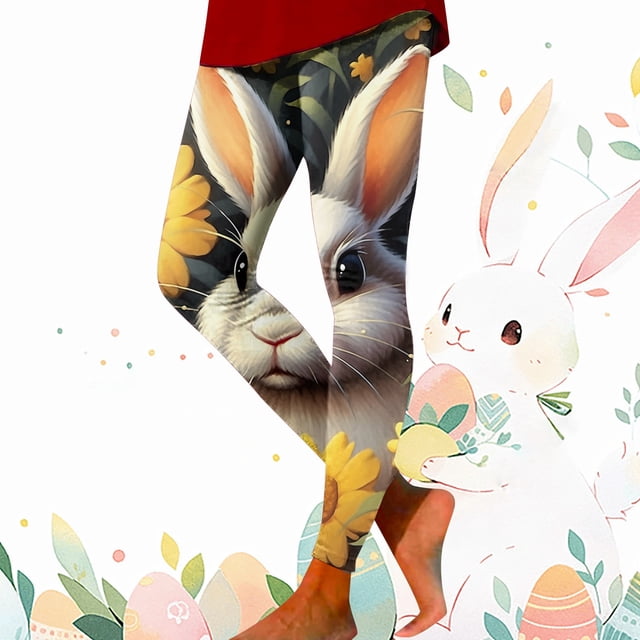 WILLBEST Pantalones de Yoga Con Estampado Floral de Pascua Para Mujer, Leggings Elásticos y Cómodos Para Hacer Ejercicio y Hacer Ejercicio de Forma Informal. Chica
