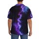 thumbnail image 3 of Balery Purple And Blue Nebula Camisa Casual de Manga Corta con Botones para Hombre, Texturizada, Estilo Cubano, para Playa, Verano-Small, 3 of 5