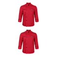 thumbnail image 1 of Toystoory Chef Jacket Coat Uniform Long Sleeve Hotel Cook   Kitchen Apparel Rojo L 2piezas, 1 of 6