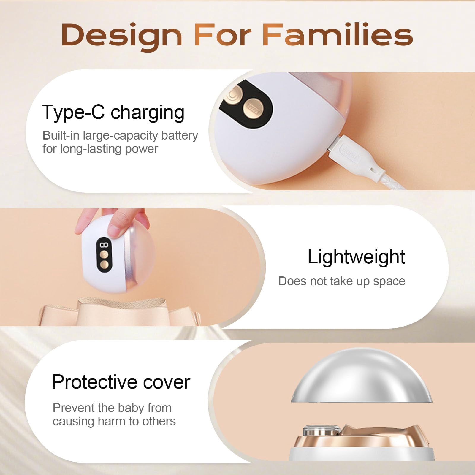 New Multi-Functional Electric Nail Clipper Trimmer, 3 in 1 Automatic Electric Polishing Fingernails Toenails Clippers, Electric Nail File with 3 Speeds for Seniors Baby Adult (White)